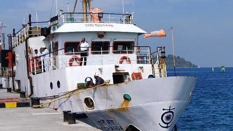 Government ferry vessel operated by Directorate of Shipping Services Government ferry at Andaman Islands port